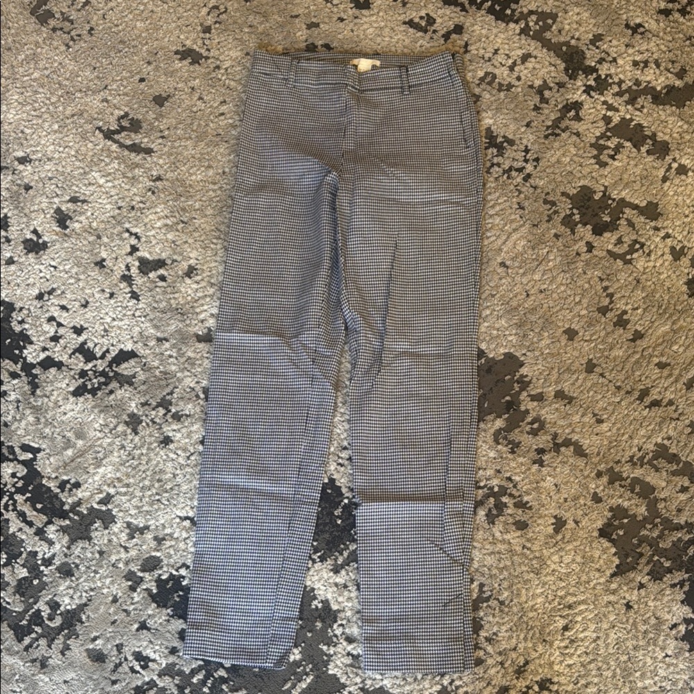 H&M Black and White Checkered Ankle Pants